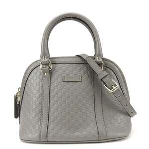 GUCCI Gray Leather Shoulder Bag